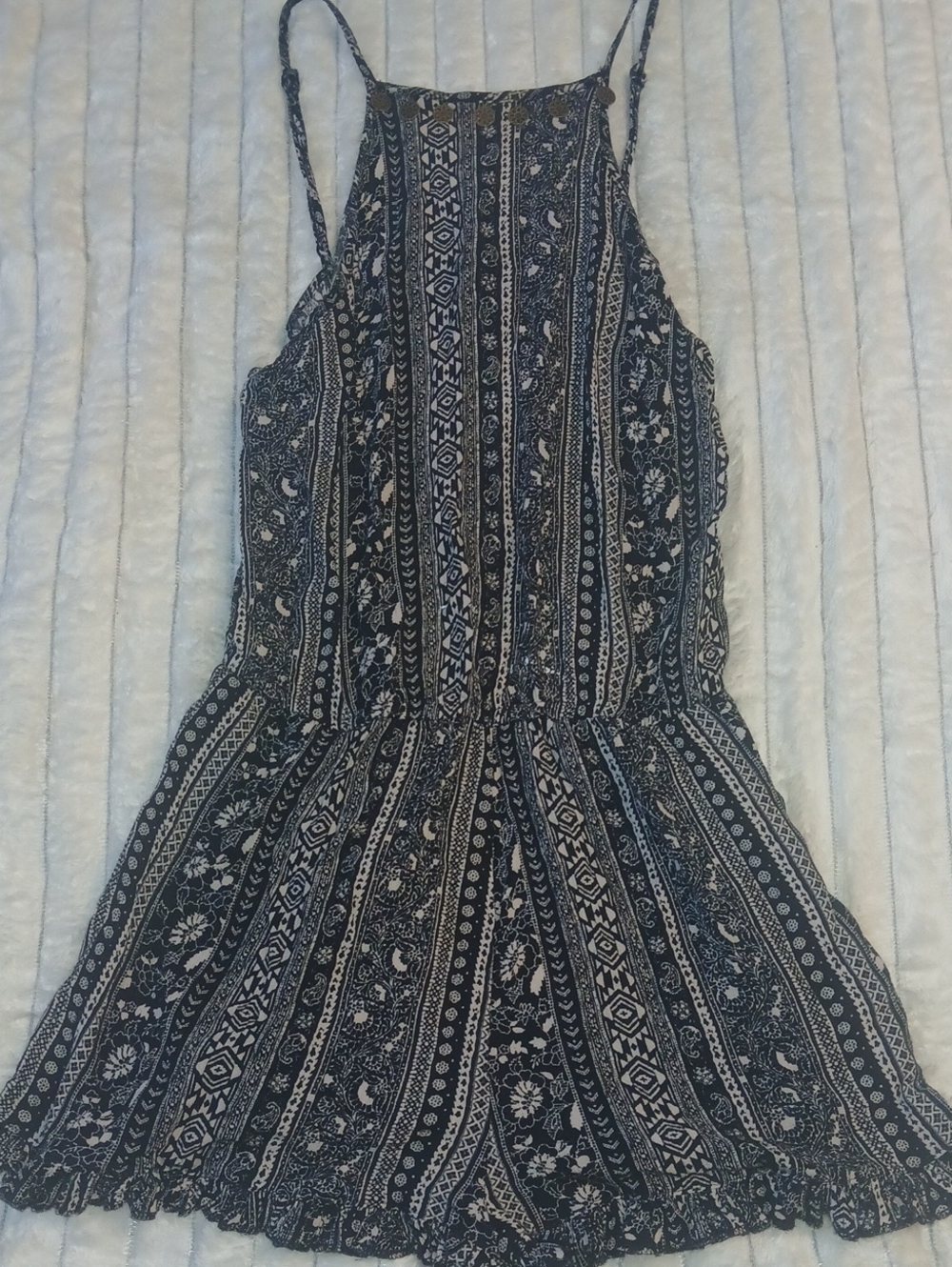 Ladies S -American Eagle Outfitters Black and White Printed Romper